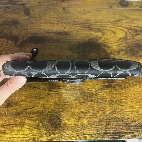 Coach Alexandra Signature Slim Envelope Wallet 7.5 X4 Zip Pockets Leather Trim - Picture 3 of 11